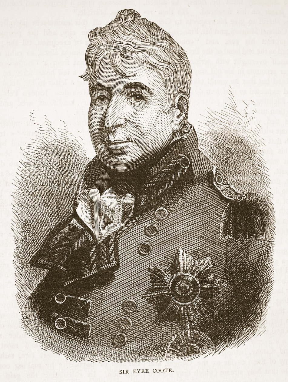 Sir Eyre Coote, illustration fra Cassells Illustrated History of India af James Grant, pub. 1879 af English School