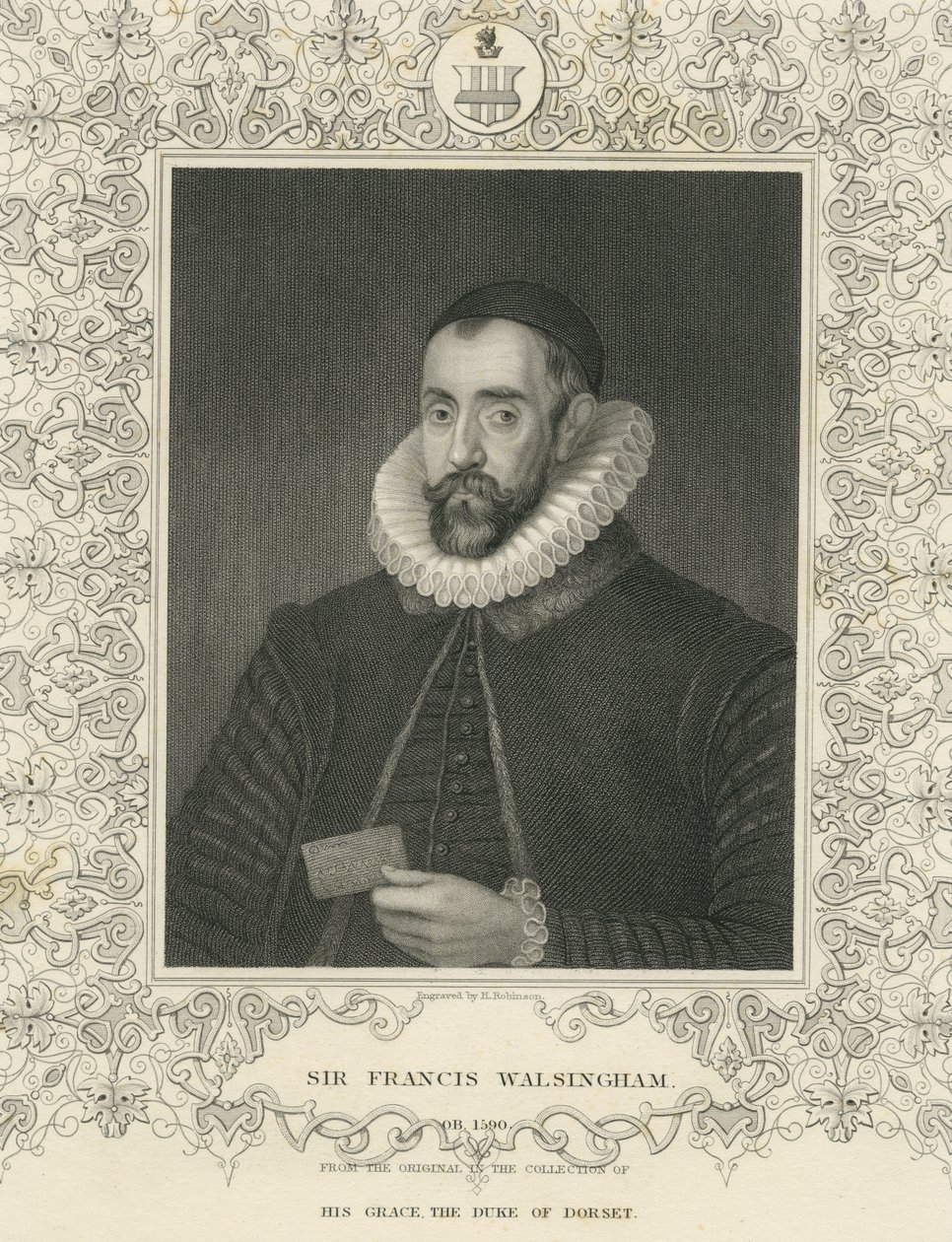 Sir Francis Walsingham (gravering) af English School