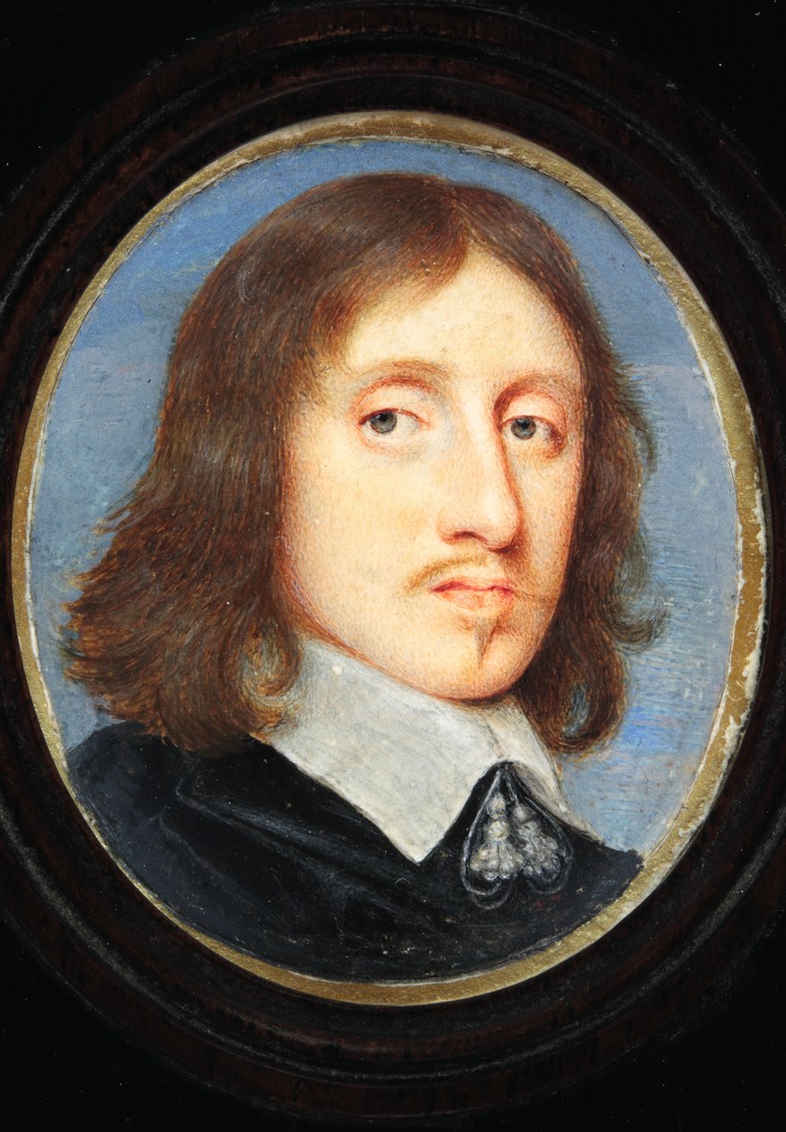 Sir Henry Vane The Younger (akvarel på vellum) af English School