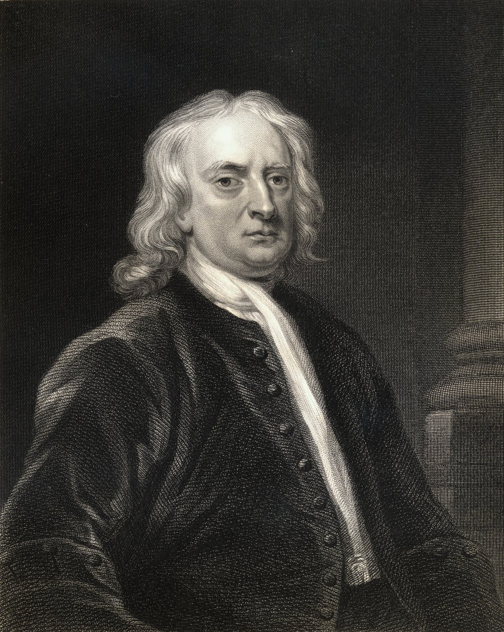 Sir Isaac Newton (1642-1727) fra Gallery of Portraits, udgivet i 1833 af English School