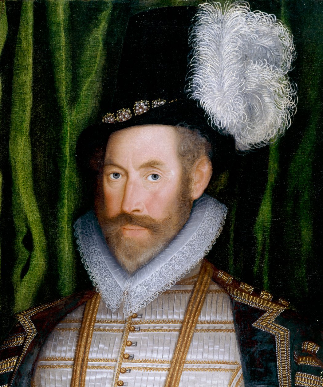 Sir Jerome Bowes (olie på lærred) (detalje af 369467) af English School