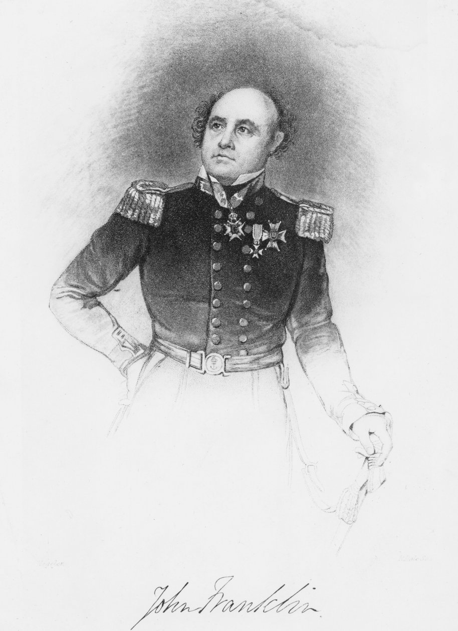 Sir John Franklin (gravering) af English School