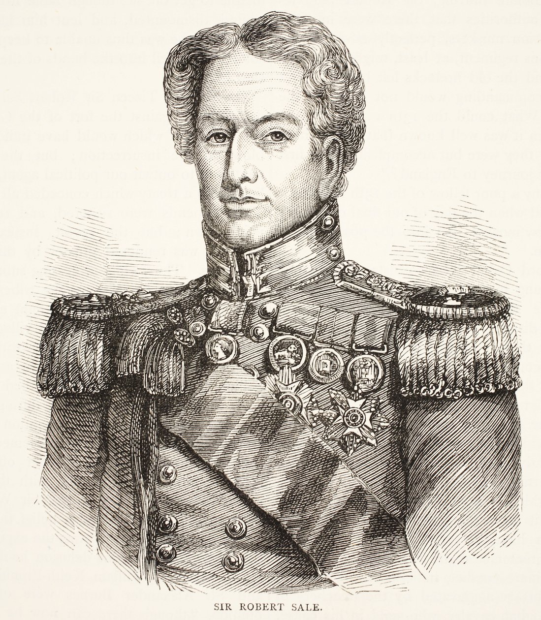 Sir Robert Sale, illustration fra Cassells Illustrated History of England af English School