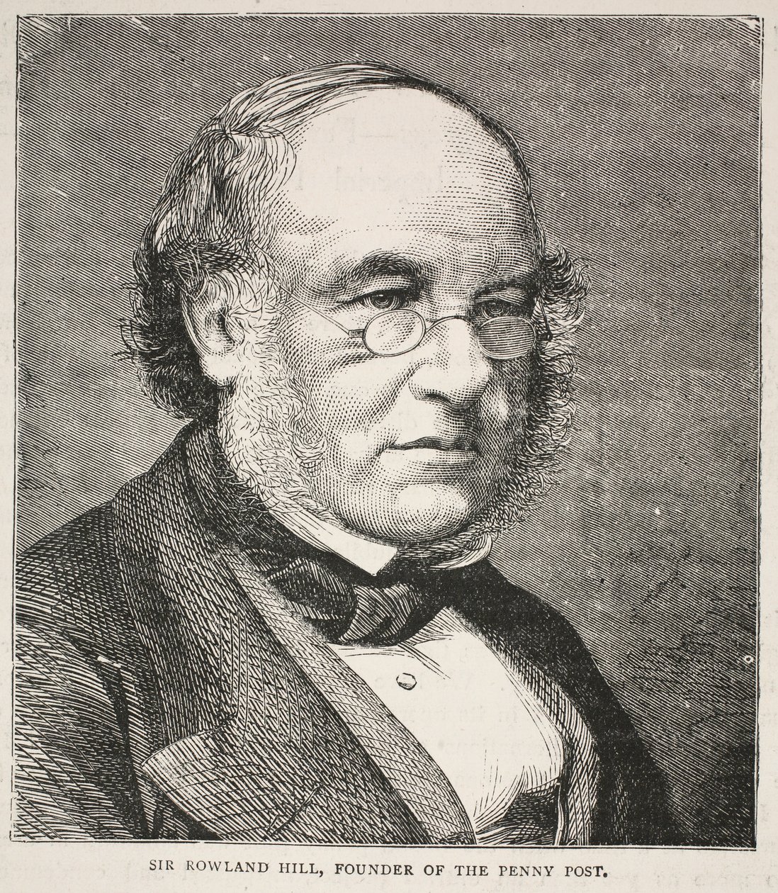 Sir Rowland Hill, grundlægger af Penny Post af English School