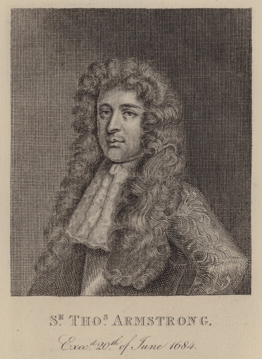 Sir Thomas Armstrong, engelsk soldat og politiker (kobberstik) af English School