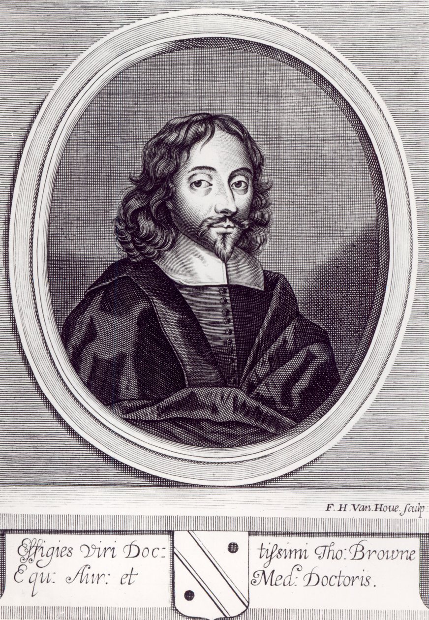 Sir Thomas Browne (1605-82), graveret af Frederick Hendrick van Hove (ca. 1628-98) af English School