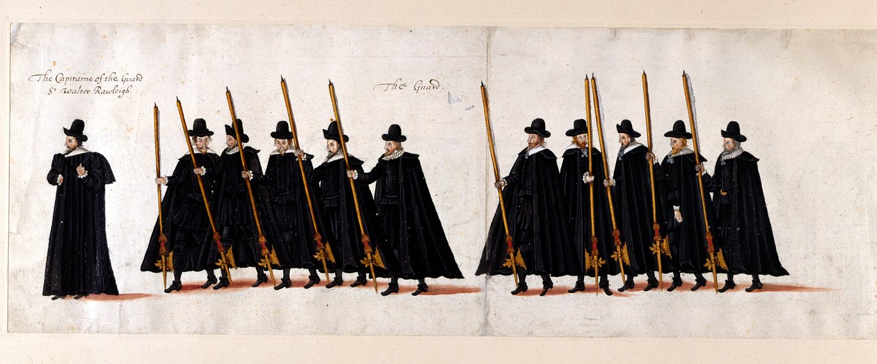 Sir Walter Raleigh, kaptajn for vagten og vagten. Del af dronning Elizabeth I