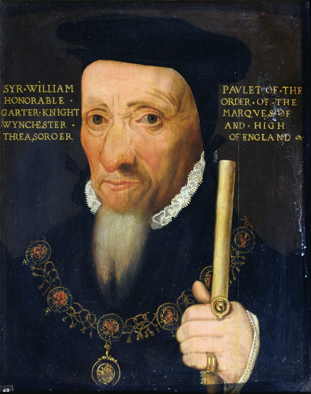 Sir William Paulet (1474/5-1572) 1. markis af Winchester (olie på panel) af English School