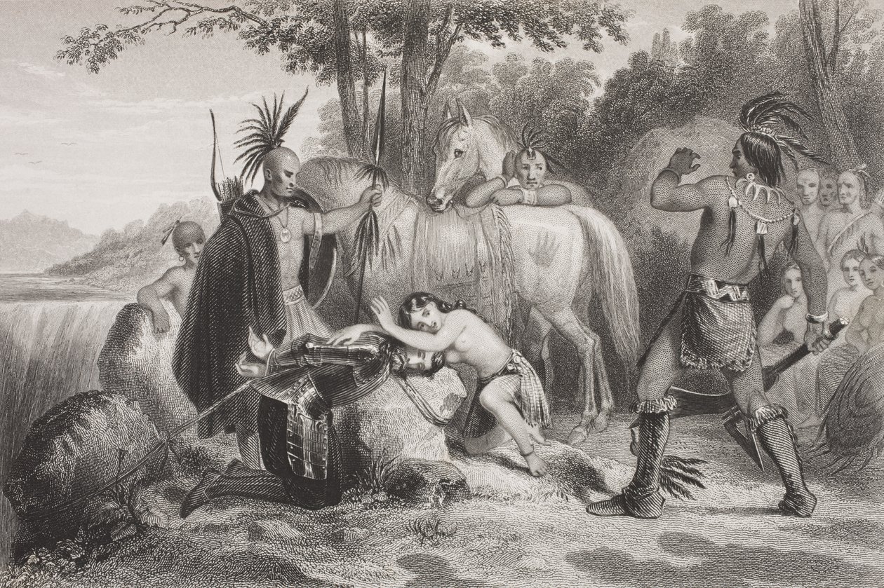 Smith reddet af Pocahontas, fra 