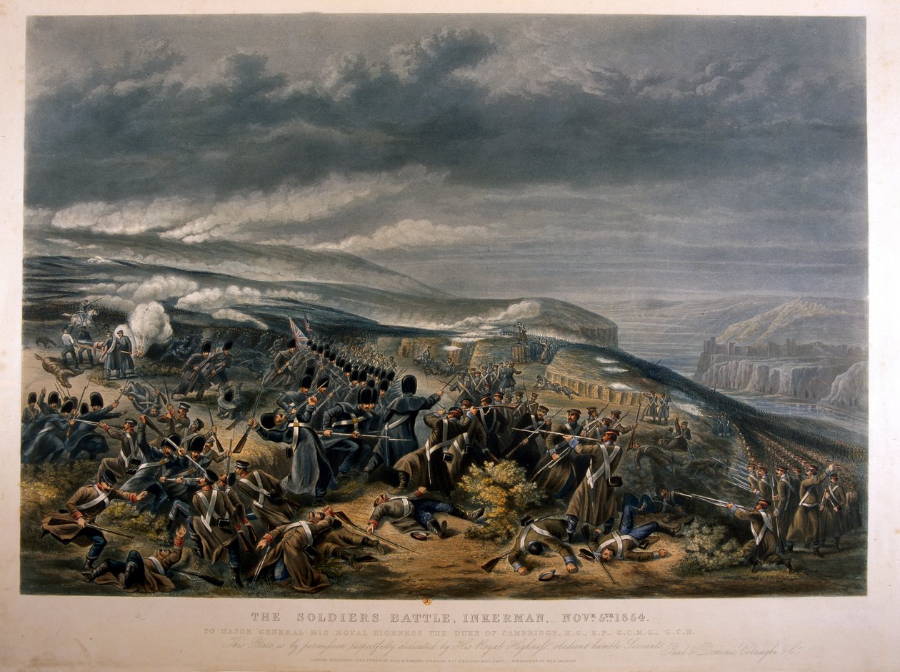 Soldater i slaget ved Inkerman under Krimkrigen, 5. november 1854, 1855 af English School
