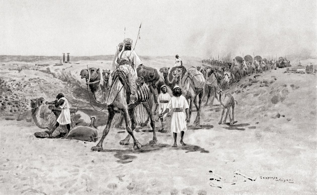 Salomon sender gaver til Hiram I, den fønikiske konge af Tyrus, fra Hutchinson