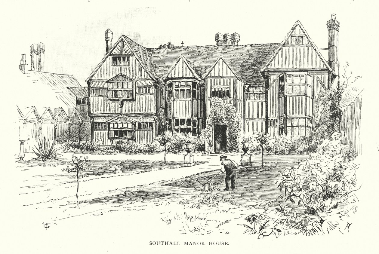 Southall Manor House (gravering) af English School