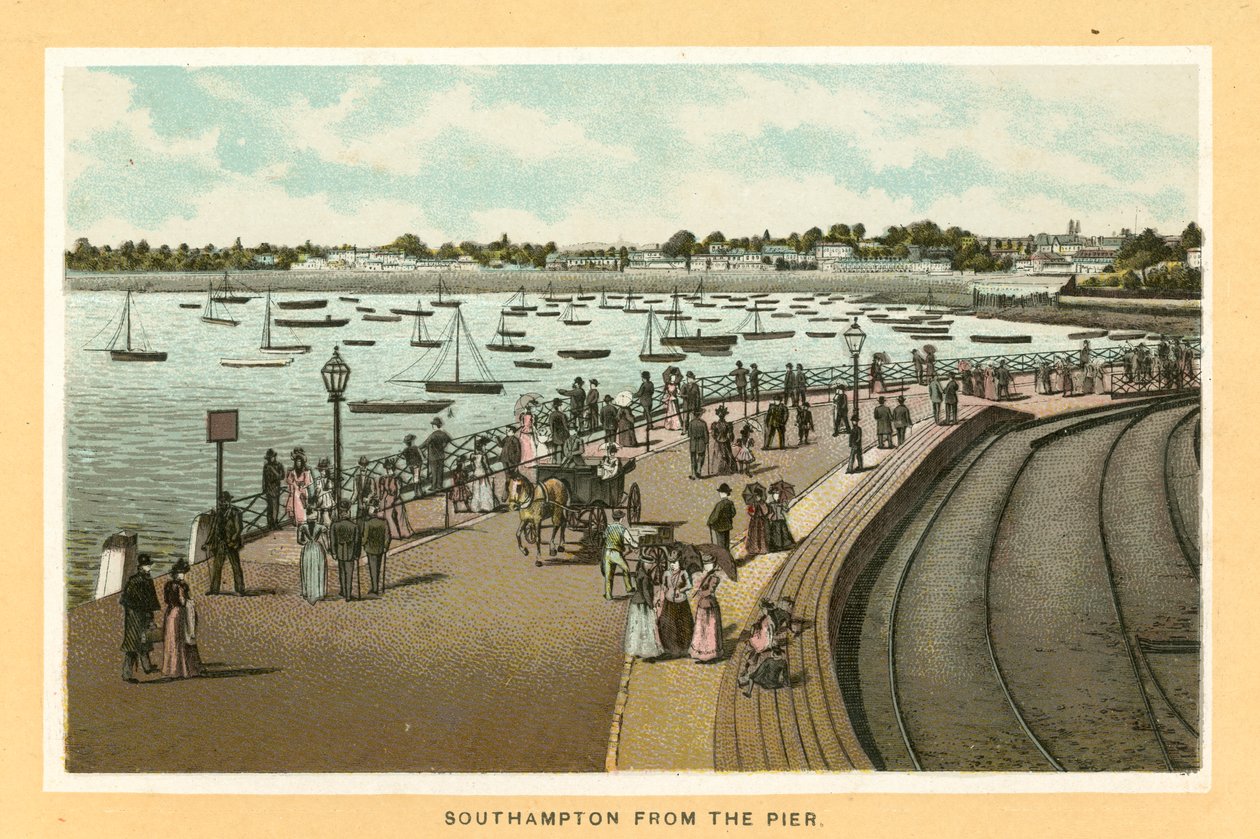 Southampton fra molen (farvelitografi) af English School