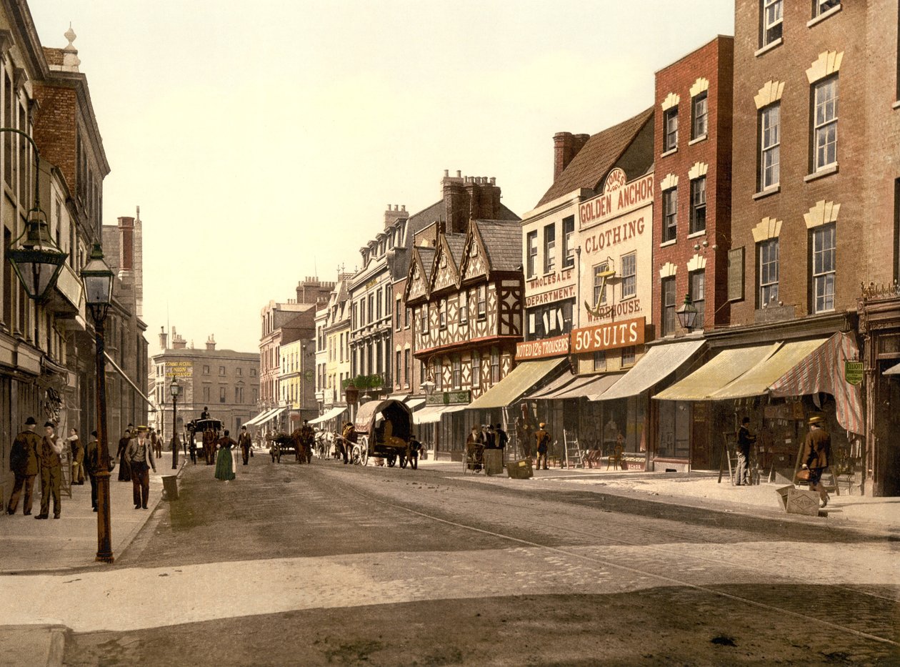 Southgate Street, Gloucester (håndfarvet foto) af English School