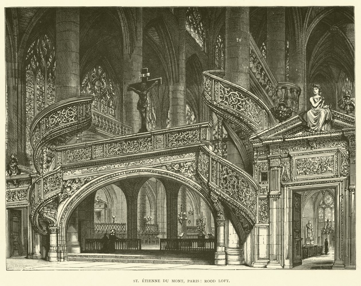 St Etienne du Mont, Paris, Rood Loft (kobberstik) af English School
