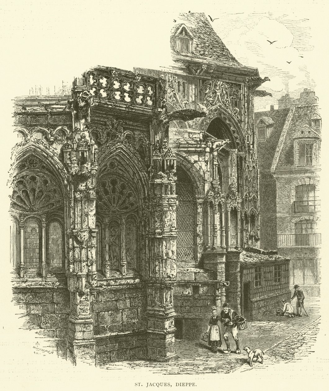 St Jacques, Dieppe (kobberstik) af English School
