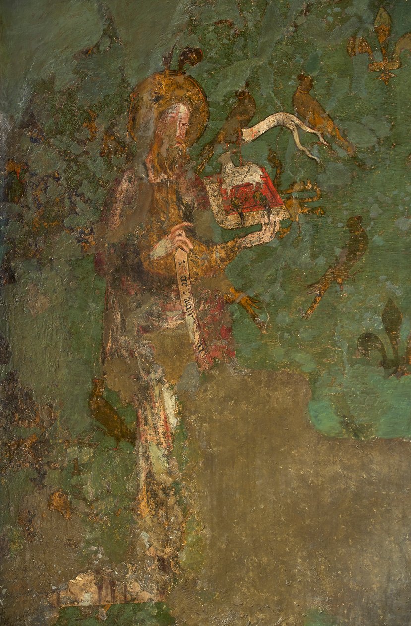 St John the Baptist, detalje af Byward Tower-vægmaleriet af English School