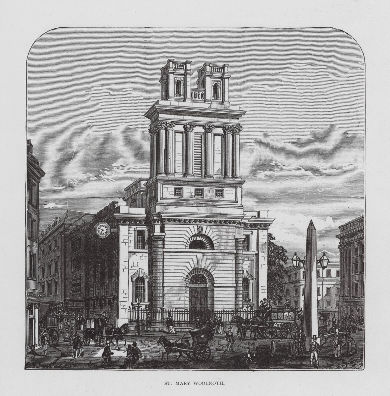 St Mary Woolnoth (litografi) af English School