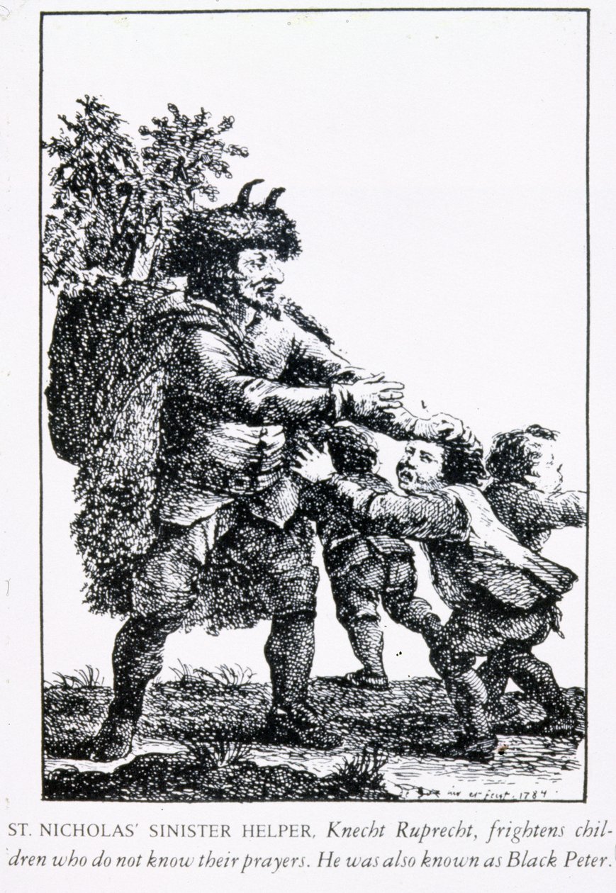 St. Nicholas Sinister Helper: Knecht Ruprecht, 1784 af English School