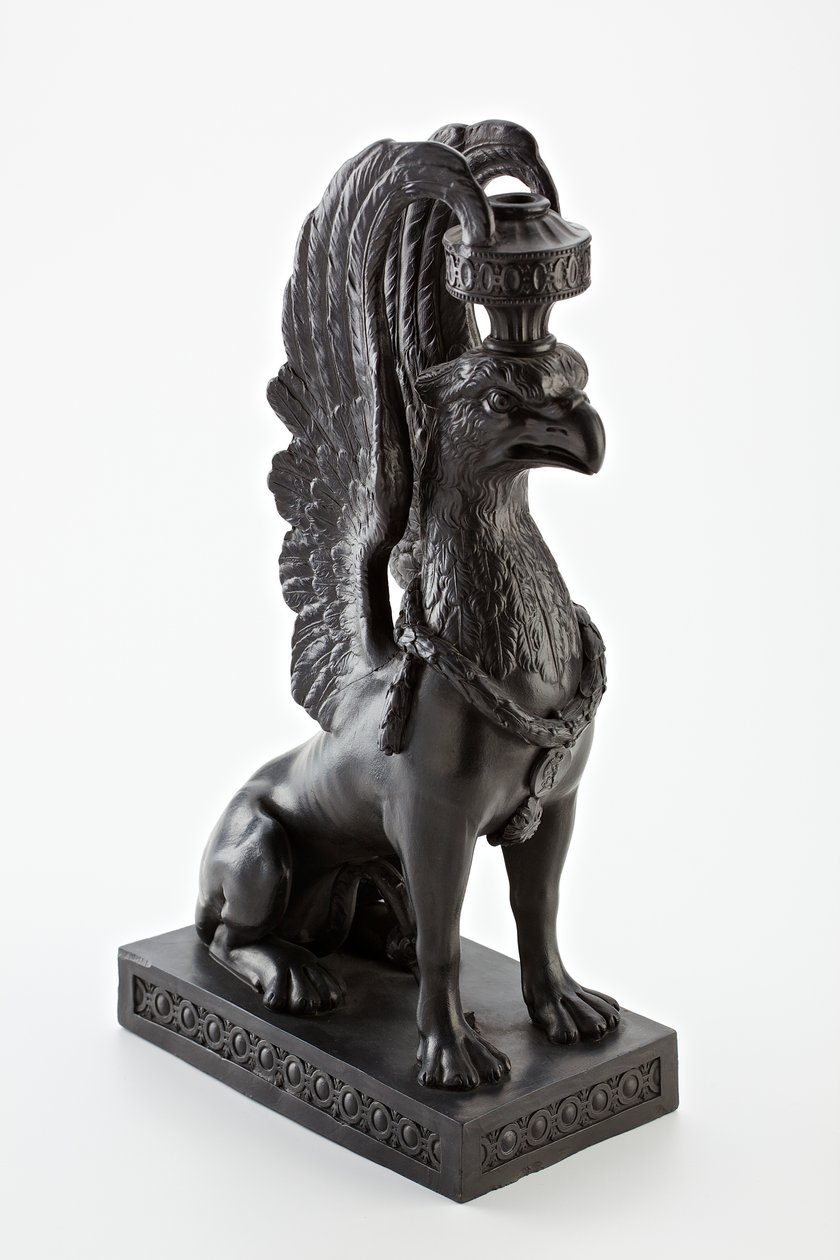 Staffordshire Wedgwood basalt ware lysestage i form af en griffin, ca. 1771-80 (basalt ware) af English School
