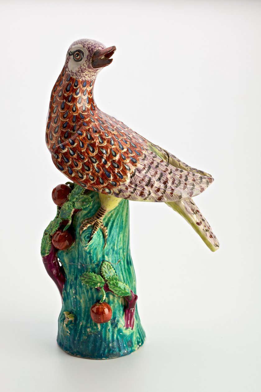 Staffordshire figur af en fugl, ca. 1750-1850 (lertøj) af English School