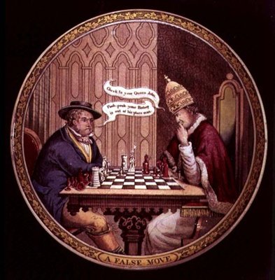 Staffordshire-trykt grydelåg, midten af 1800-tallet af English School