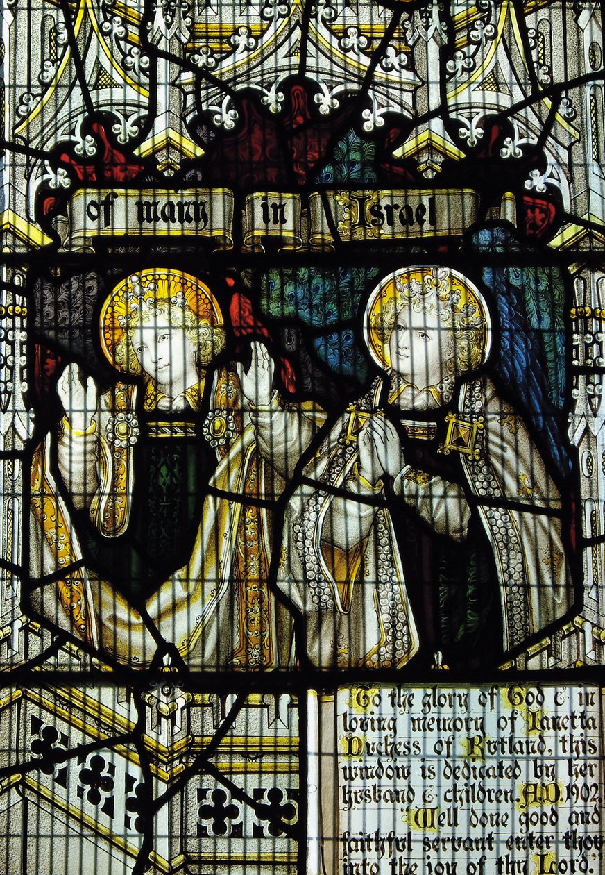 Glasmosaikvindue dedikeret til Janetta, 7. hertuginde af Rutland, South Transept af English School