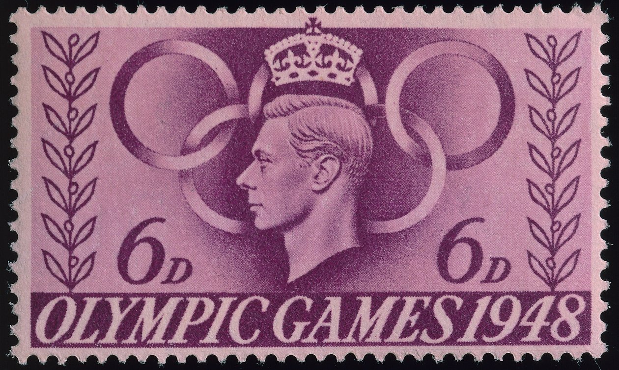 Frimærke til minde om OL i London 1948 af English School