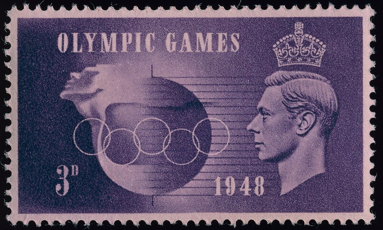 Frimærke til minde om de Olympiske Lege i London i 1948 af English School