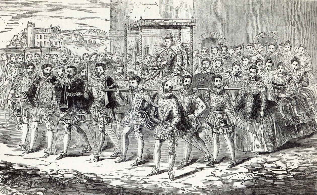 Dronning Elizabeths statsfremgang, illustration fra "Cassell