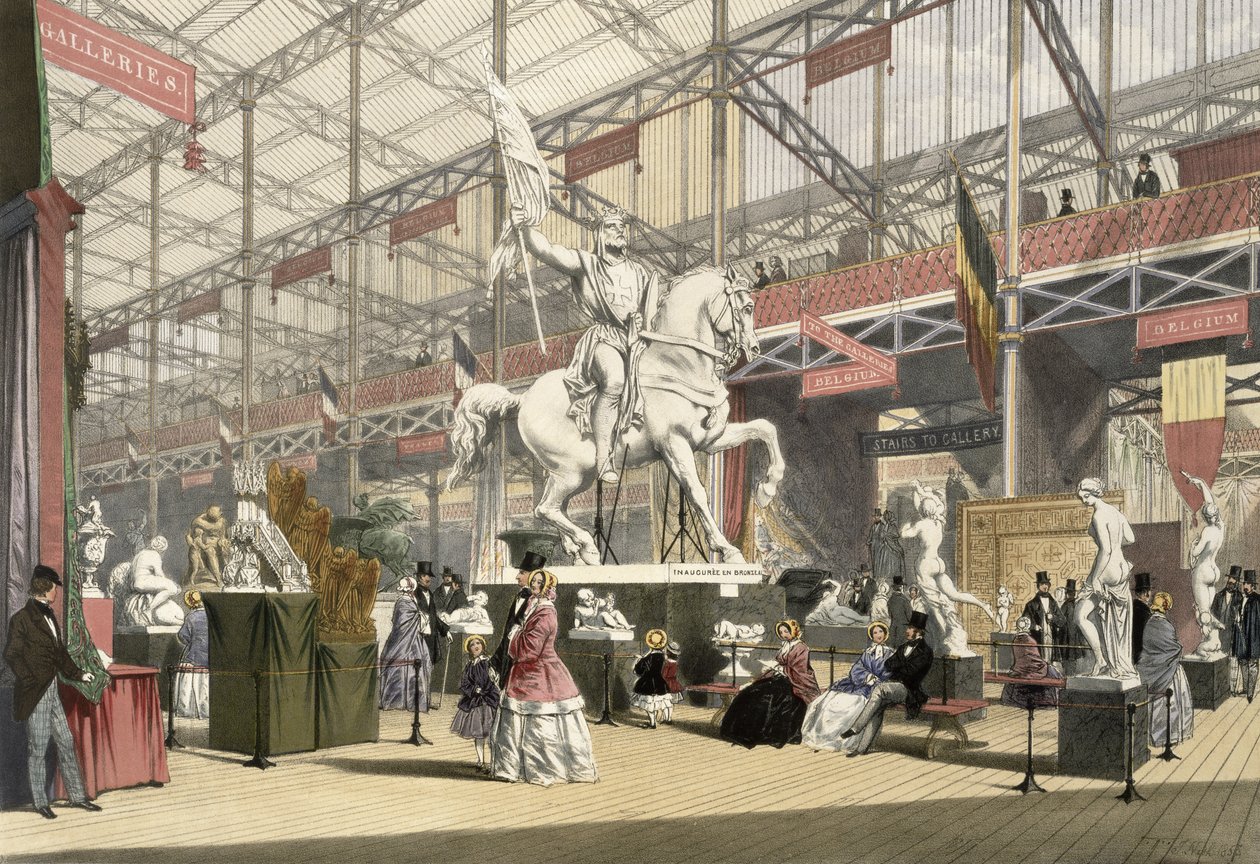 Statuer i den belgiske sektion af den store udstilling i 1851, fra Dickinson