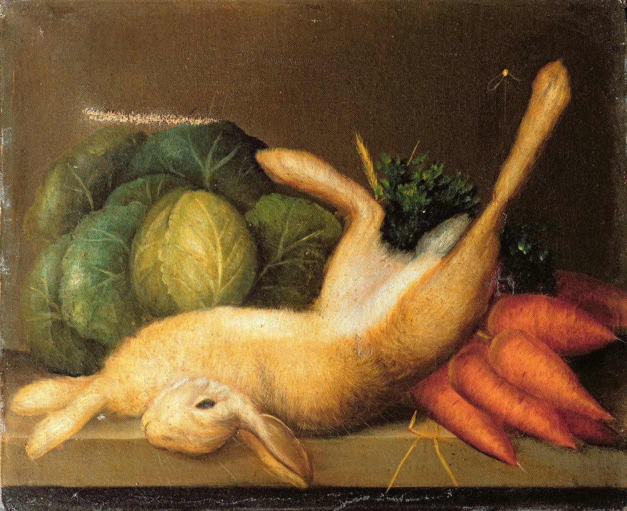 Stilleben af en hare, ca. 1840 af English School