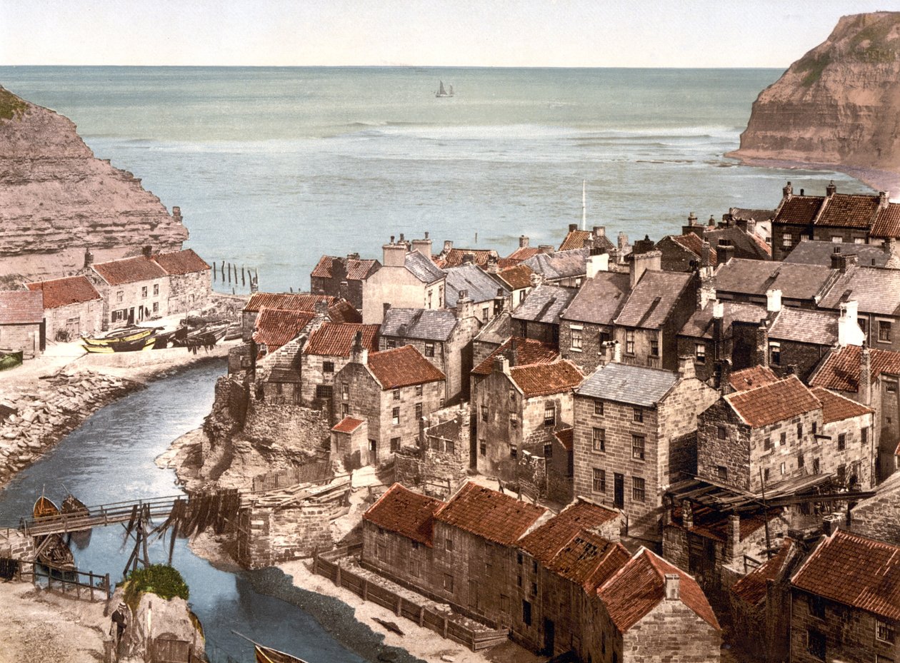 Straithes (håndfarvet foto) af English School