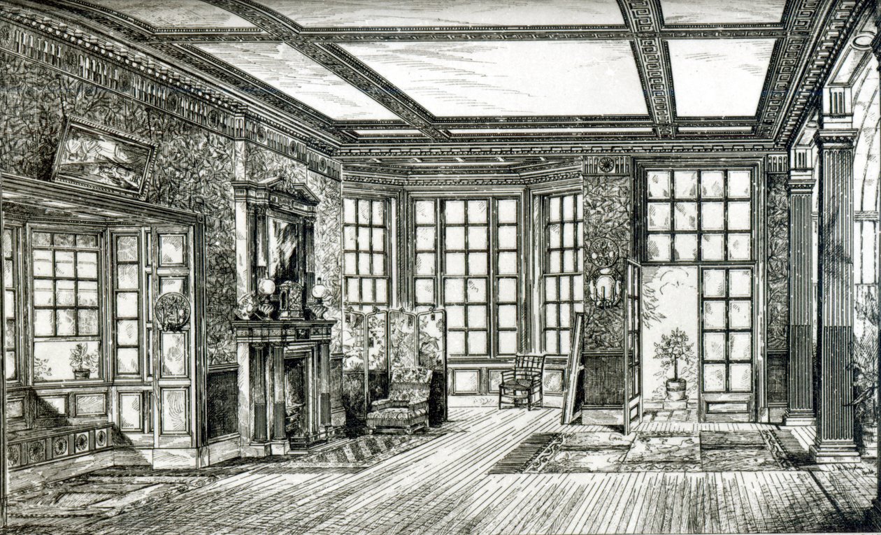 Studie for James Tissot Esquire, Grove End Road, 1874 (litho) (bw foto) af English School
