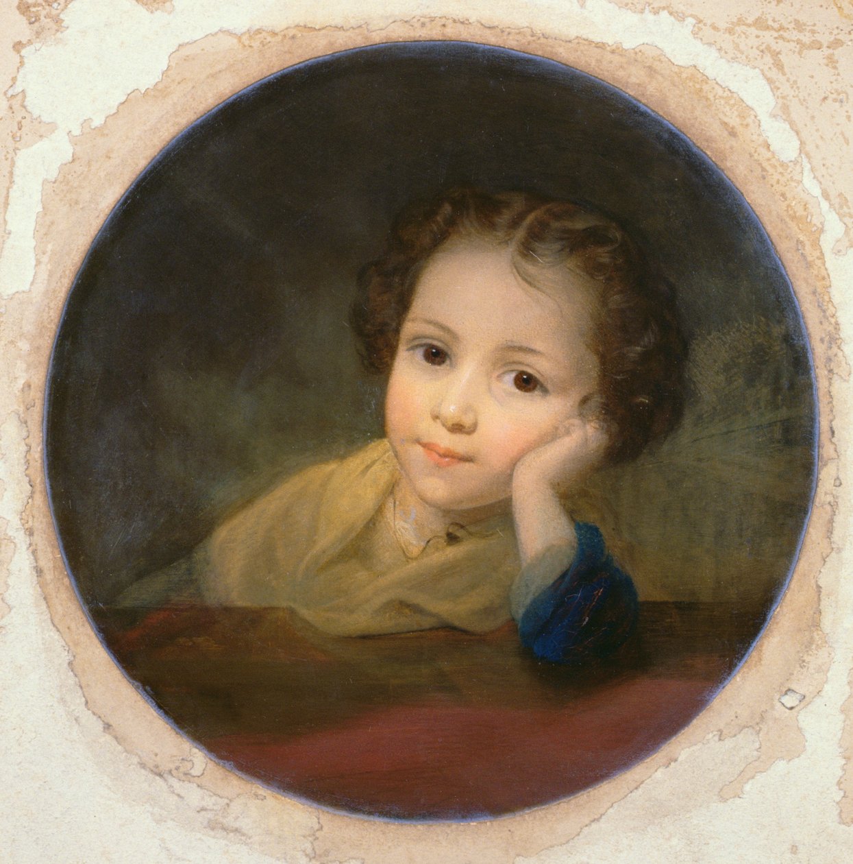 Study of a Child, ca. 1850 (olie på kort) af English School