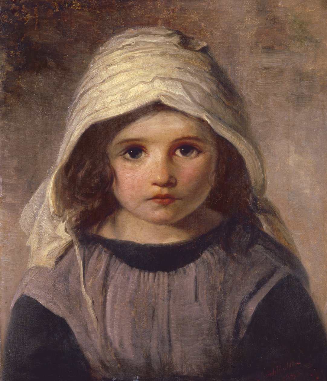 Studie af en pige i en motorhjelm, 1890 af English School