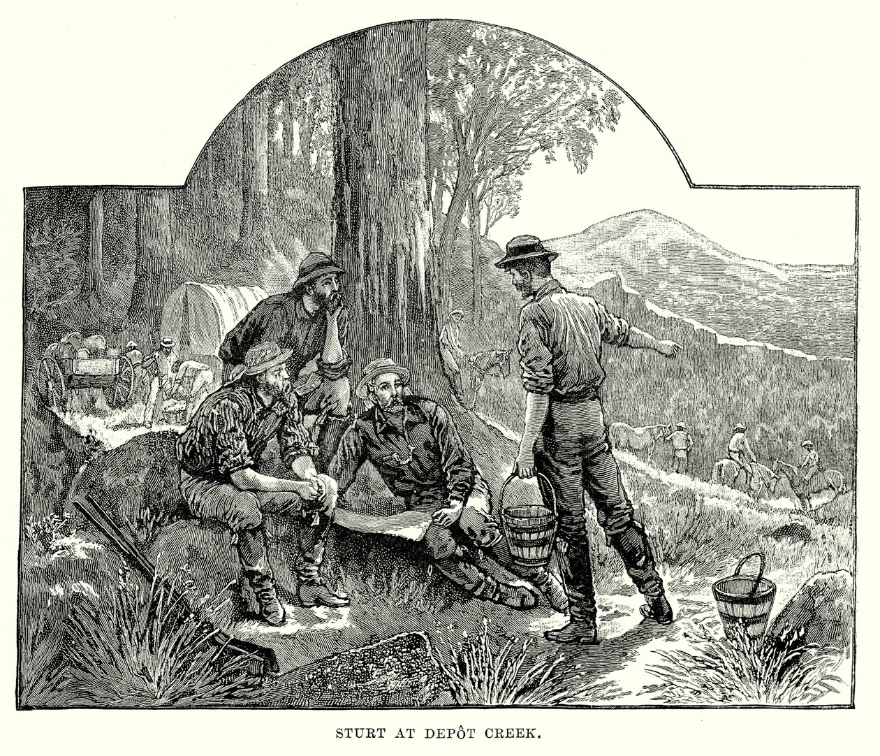 Sturt ved Depot Creek (gravering) af English School