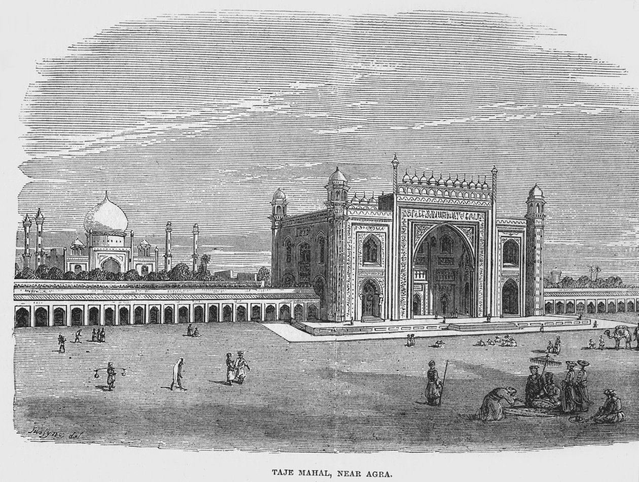 Taj Mahal, nær Agra (gravering) af English School