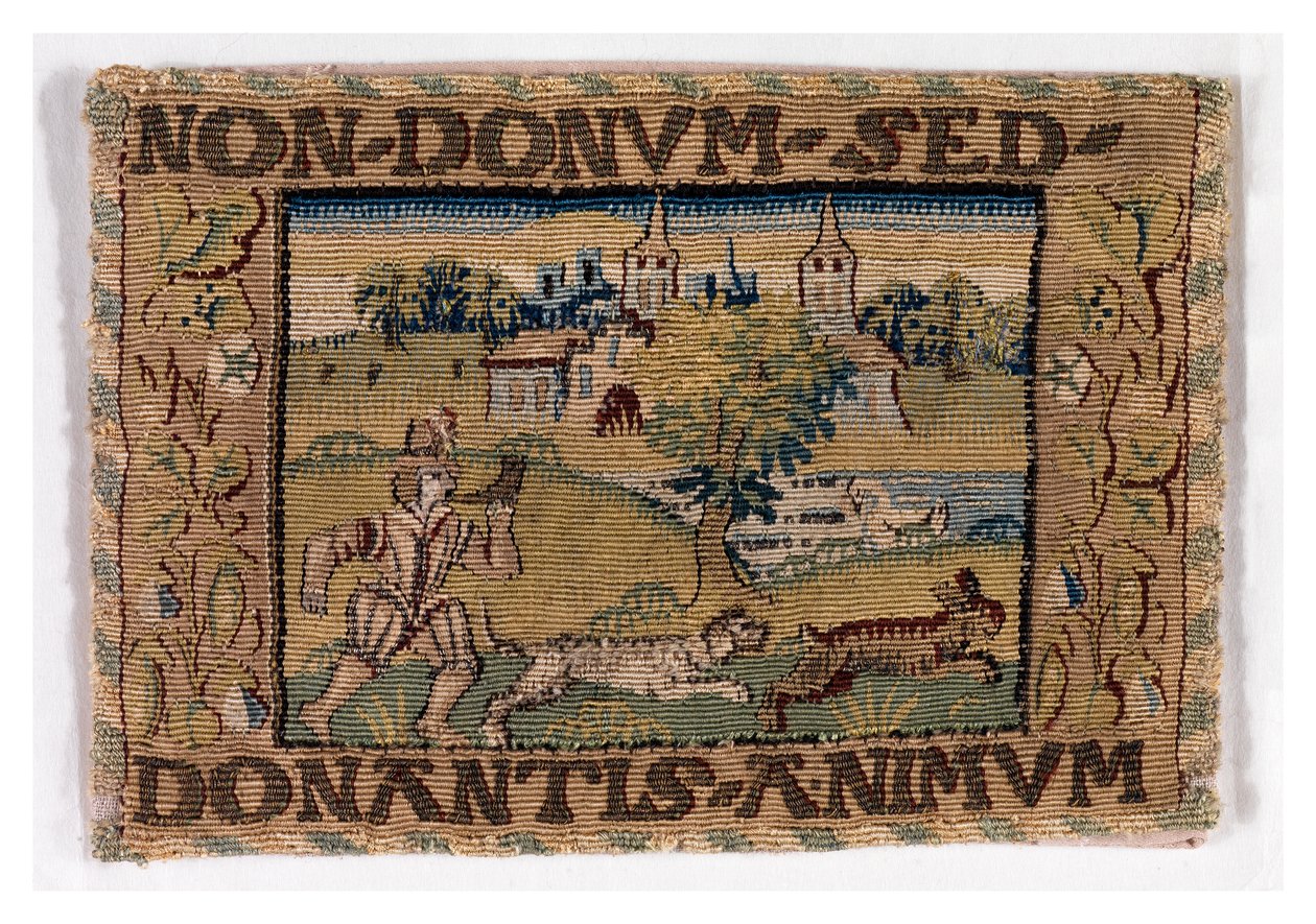 Tapestrypanel, der afbilder jagtscene, muligvis lavet i Sheldon, England, ca. 1600-25 (uld) af English School
