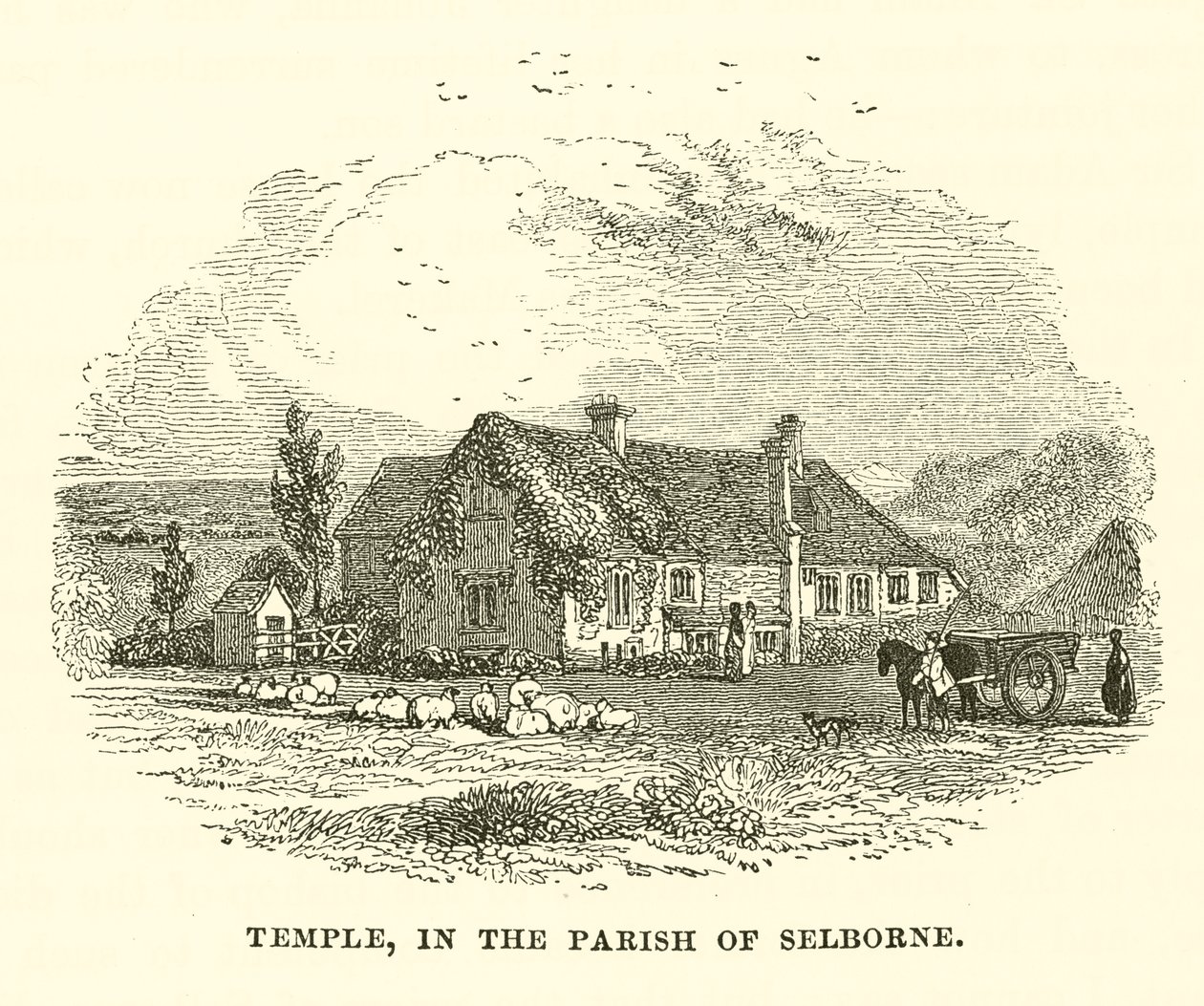 Tempel, i sognet Selborne (kobberstik) af English School