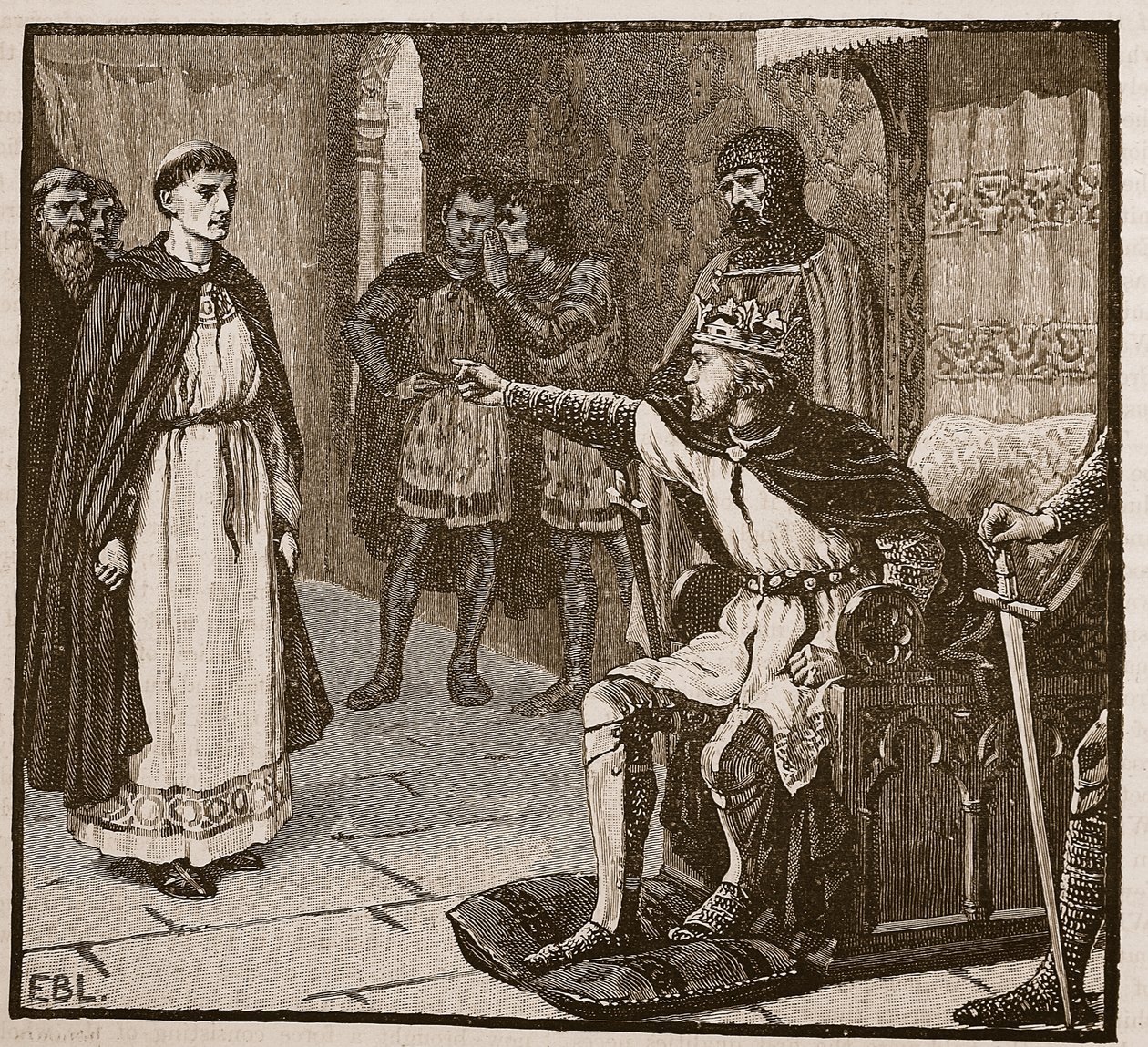 Abbeden af Arbroath før kong Edward I af English School