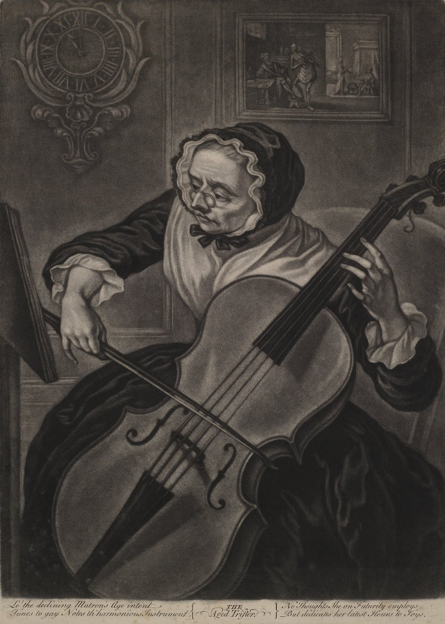 The Aged Trifler, ca. 1750 (mezzotint) af English School