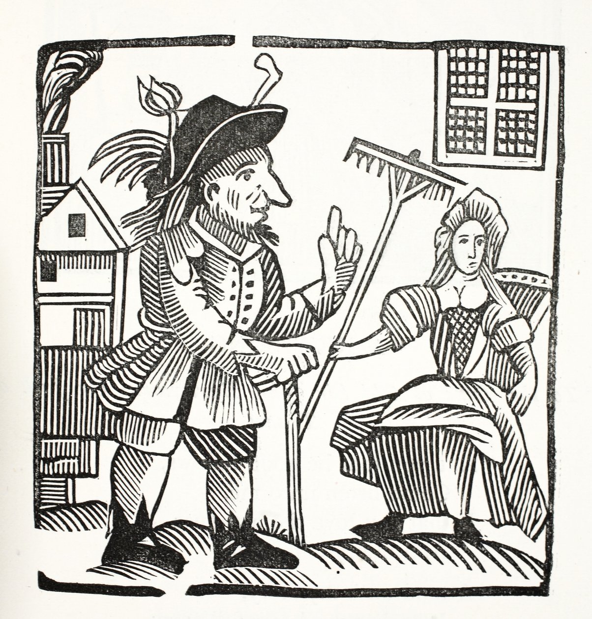 The Arraignment and Indictment of Sir John Barleycorn, Knt., illustration fra Chap-books of the Eighteenth Century af John Ashton, pub. 1882 af English School
