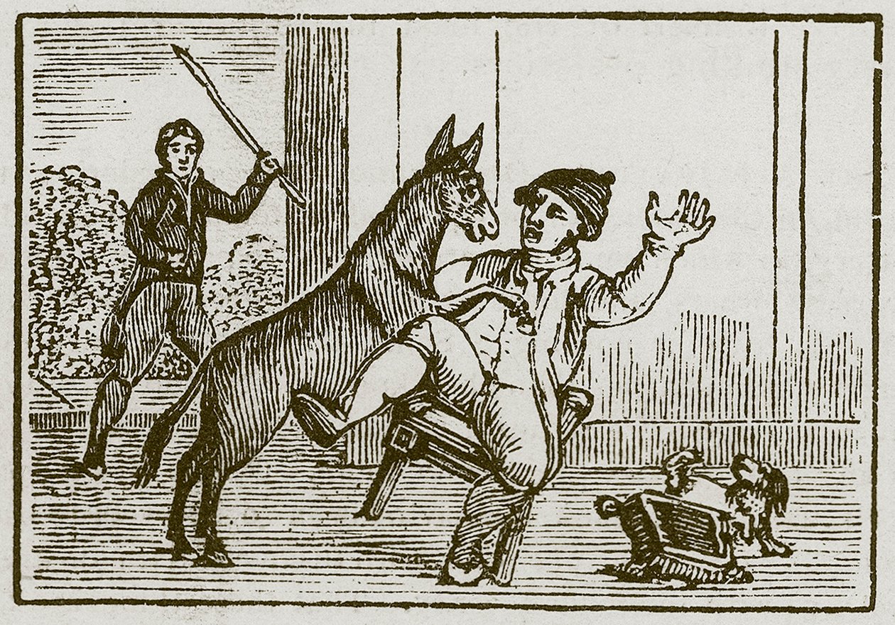 Æslet og den lille hund (kobberstik) af English School