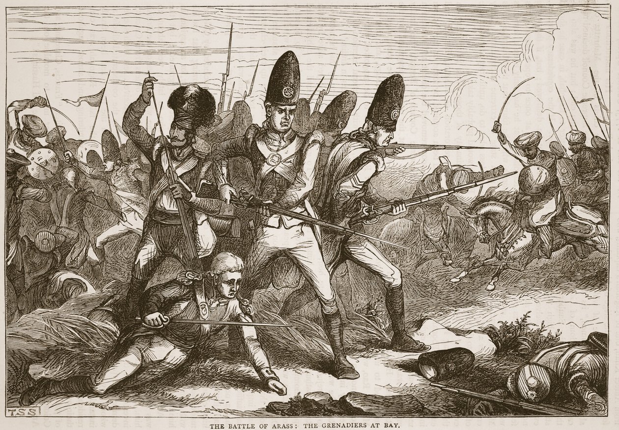The Battle of Arras: the Grenadiers at bay, illustration fra Cassell