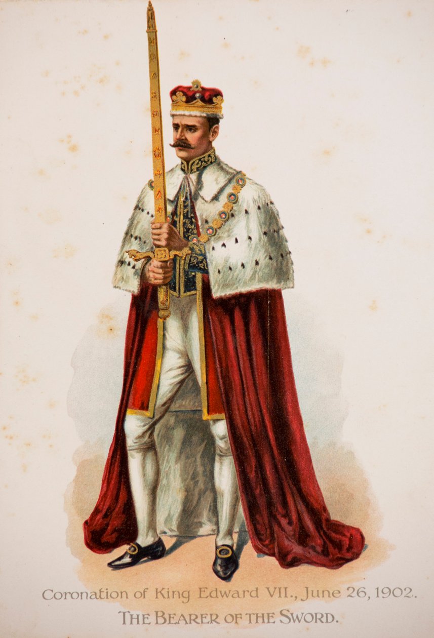 Sværdets bærer ved kroningen af kong Edward VII af English School