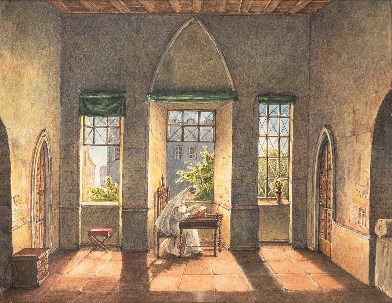 Beauchamp Tower, ca. 1825 (akvarel på papir) af English School