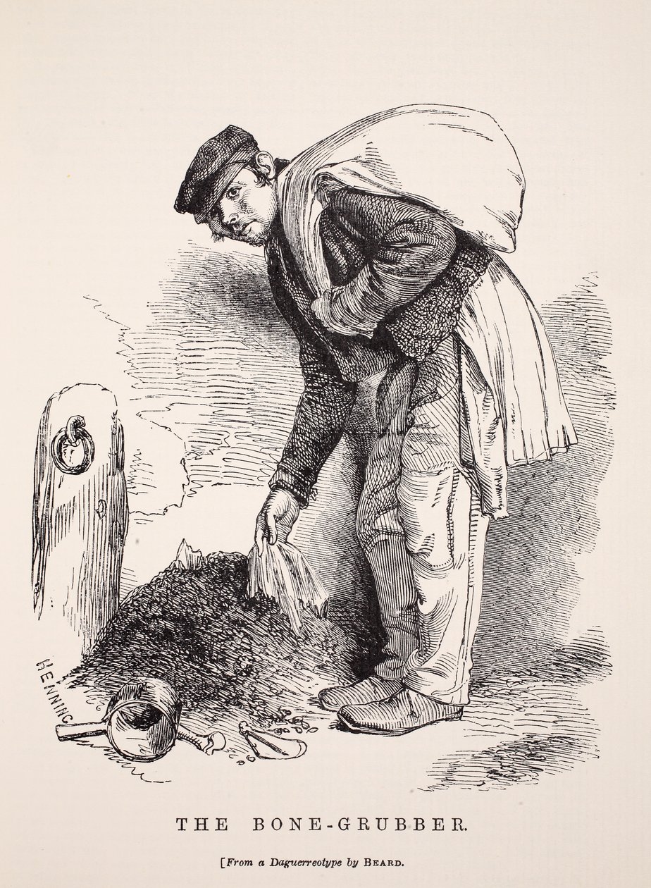 The Bone-Grubber, efter en daguerreotypi af Richard Beard, illustration fra London Labor og London Poor af Henry Mayhew, pub. 1862 af English School
