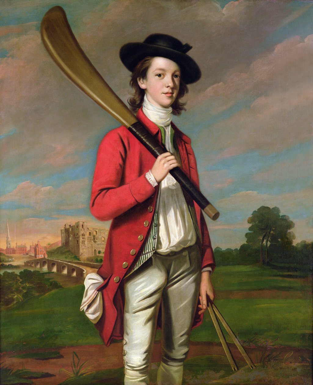 The Boy with a Bat: Walter Hawkesworth Fawkes, ca. 1760 af English School