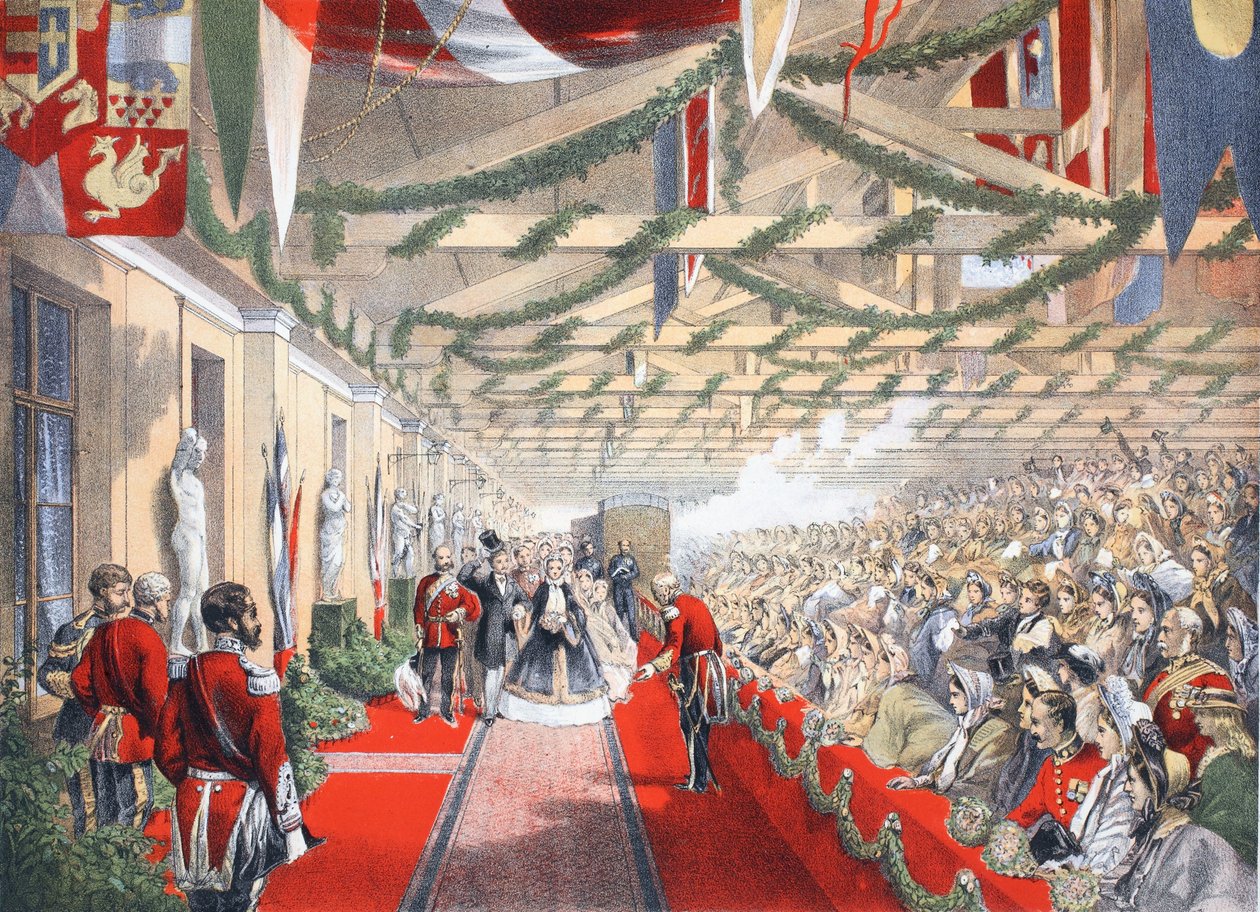 The Bricklayers Arms Station, 7. marts 1863, fra A Memorial of the Marriage of Edward VII and Alexandra of Denmark, pub. 1864 af English School